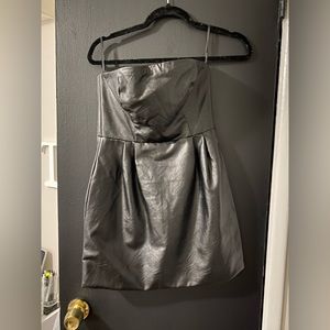 Black leather dress